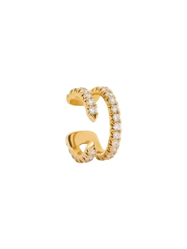Jennifer Fisher Pin Ear Cuff with Pave White Diamonds in 18K Yellow Gold