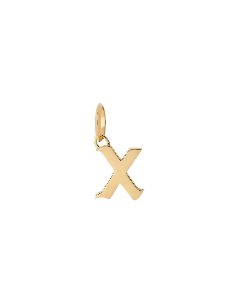 Jennifer Fisher Lower Case Gothic Letter Charm in 14K Yellow Gold X Jennifer Fisher Lower Case Gothic Letter Charm in 14K Yellow Gold X