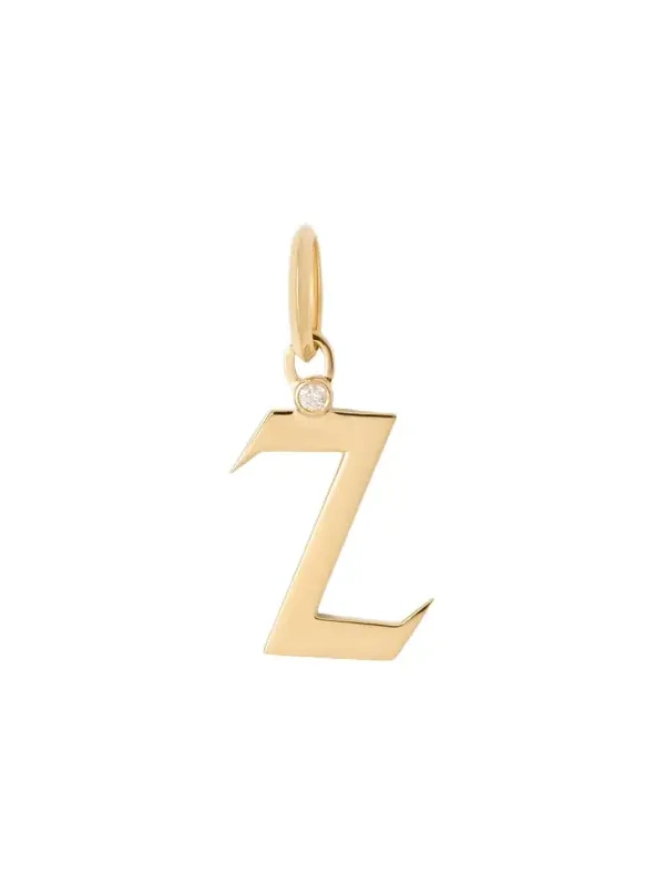 Jennifer Fisher Capital Gothic Letter Charm with Diamond in 18K Yellow Gold Z