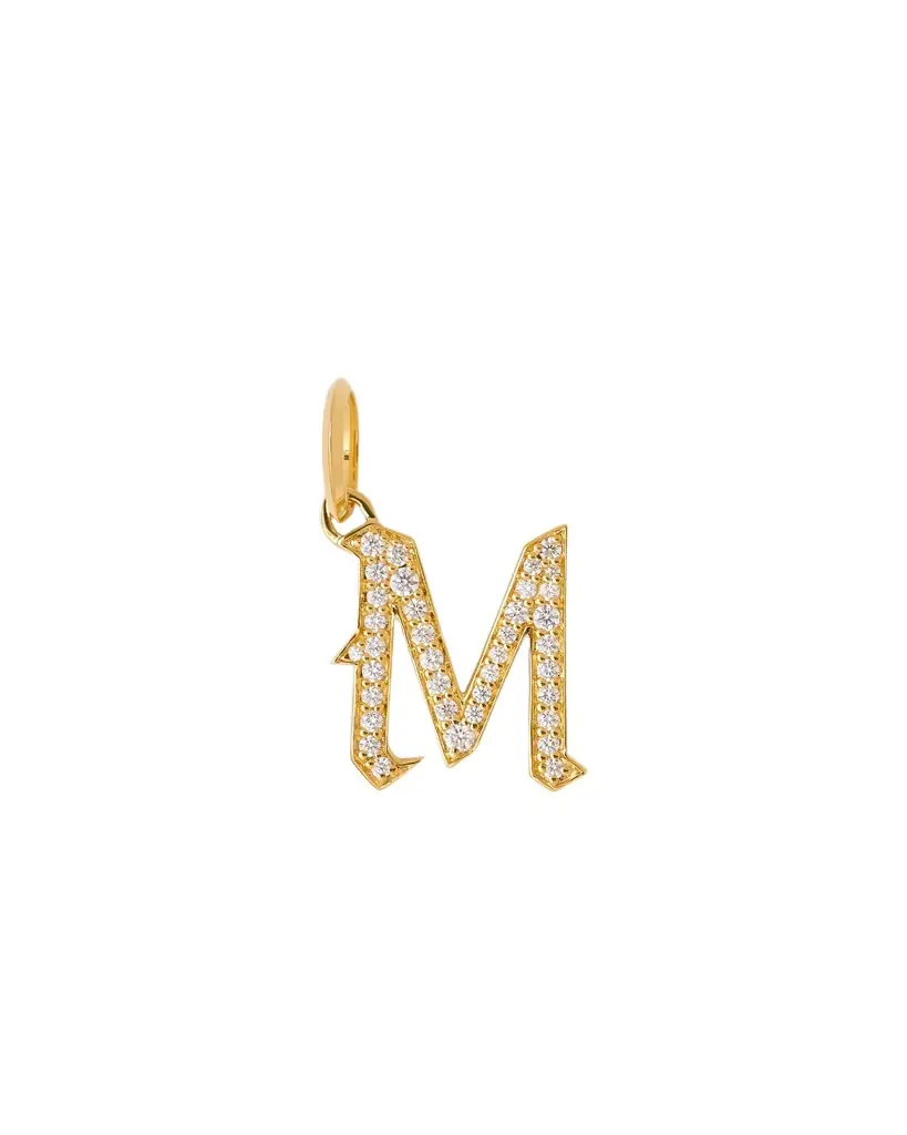 Jennifer Fisher Jennifer Fisher Capital Gothic Letter Charm with Pavé White Diamonds