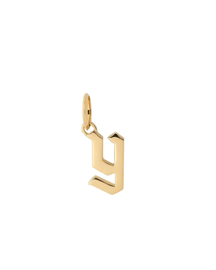 Jennifer Fisher Jennifer Fisher Lower Case Gothic Letter Charm in 14K Yellow Gold Y