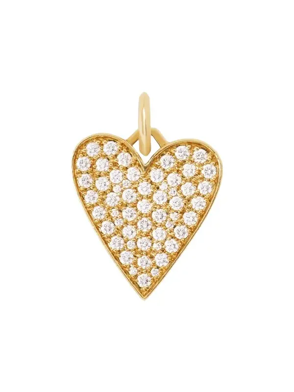 Jennifer Fisher Large Heart with Pavé White Diamonds in 18K Yellow Gold