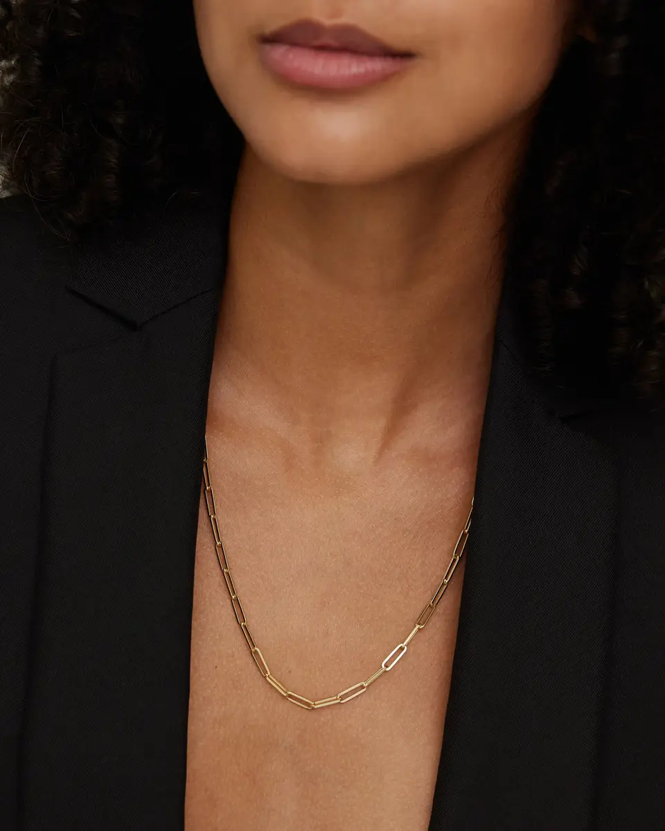 Jennifer Fisher Long Link Chain in 14K Yellow Gold | Image 1 Jennifer Fisher Long Link Chain in 14K Yellow Gold | Image 1