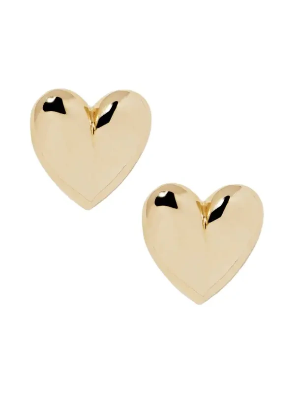 Jennifer Fisher Small Puffy Heart Earrings Yellow Gold