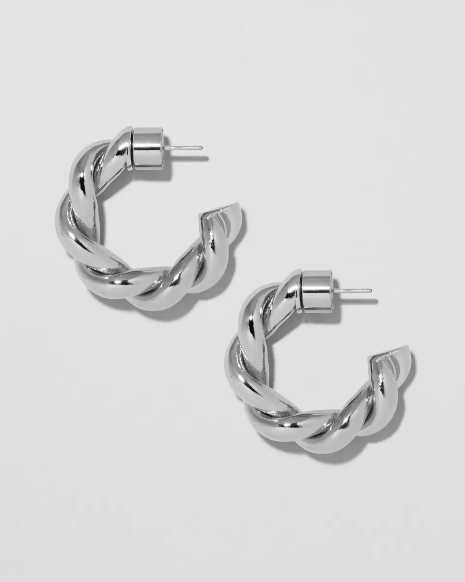 Jennifer Fisher Jennifer Fisher Twisted Lilly Huggies Silver | Thumbnail 2 Jennifer Fisher Jennifer Fisher Twisted Lilly Huggies Silver | Thumbnail 2