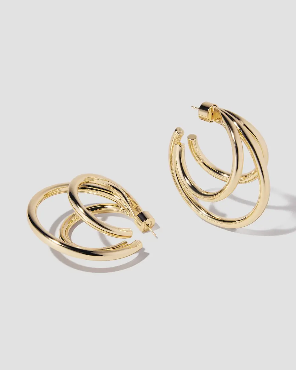 Jennifer Fisher Jennifer Fisher 1.5 Triple Lilly Baby Hoops Yellow | Thumbnail 2 Jennifer Fisher Jennifer Fisher 1.5 Triple Lilly Baby Hoops Yellow | Thumbnail 2