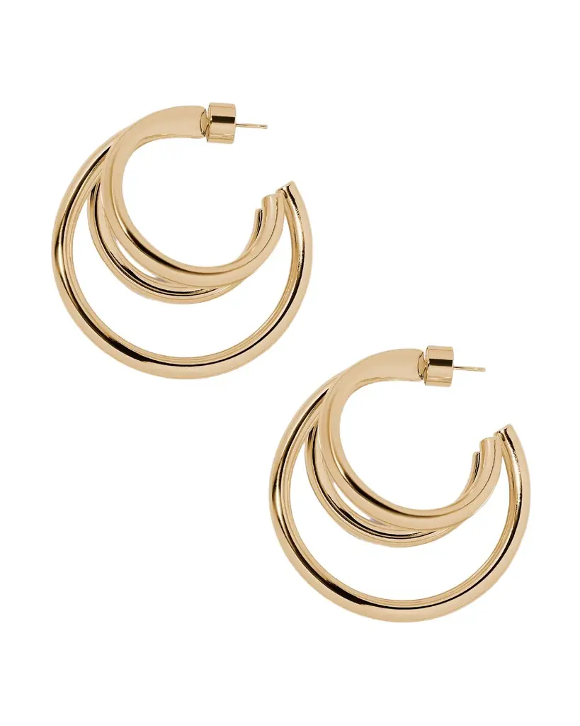Jennifer Fisher 1.5 Triple Lilly Baby Hoops Yellow
