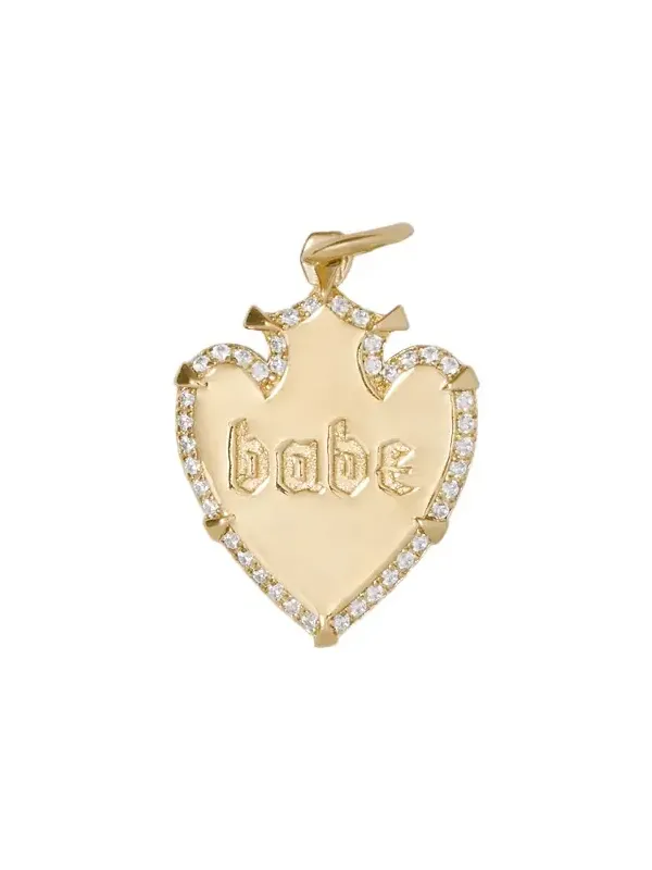 Jennifer Fisher Personalized Heart Shield with Pave White Diamonds in 18K Yellow Gold Jennifer Fisher Personalized Heart Shield with Pave White Diamonds in 18K Yellow Gold