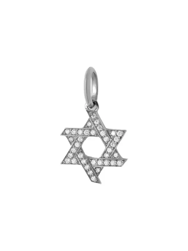 Jennifer Fisher Star of David Charm with Pavé White Diamonds 18K White Gold Jennifer Fisher Star of David Charm with Pavé White Diamonds 18K White Gold