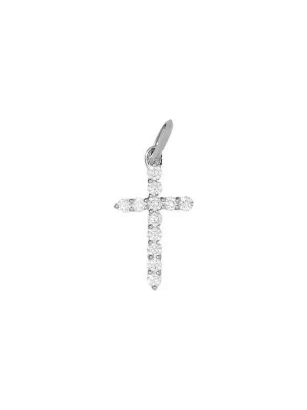 Jennifer Fisher Small Floating Diamond Cross 18K White Gold