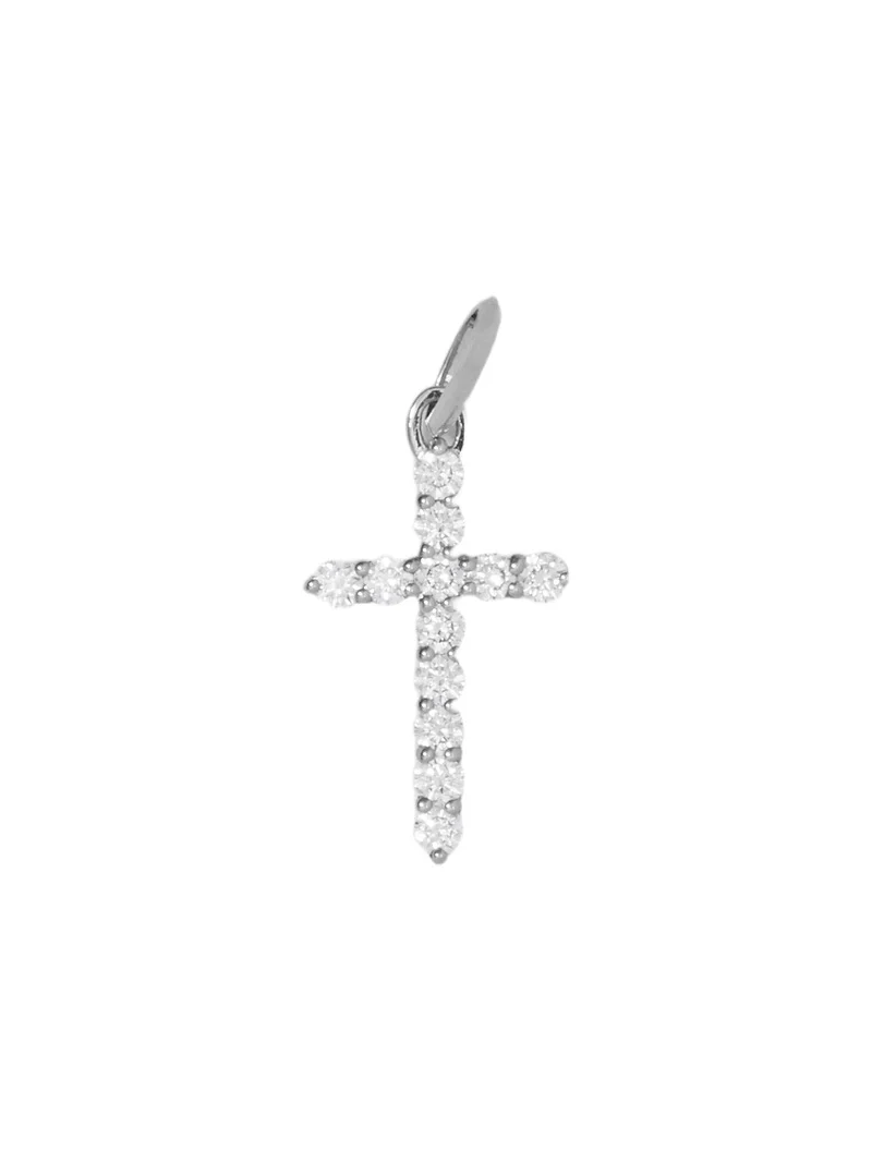 Jennifer Fisher Small Floating Diamond Cross 18K White Gold