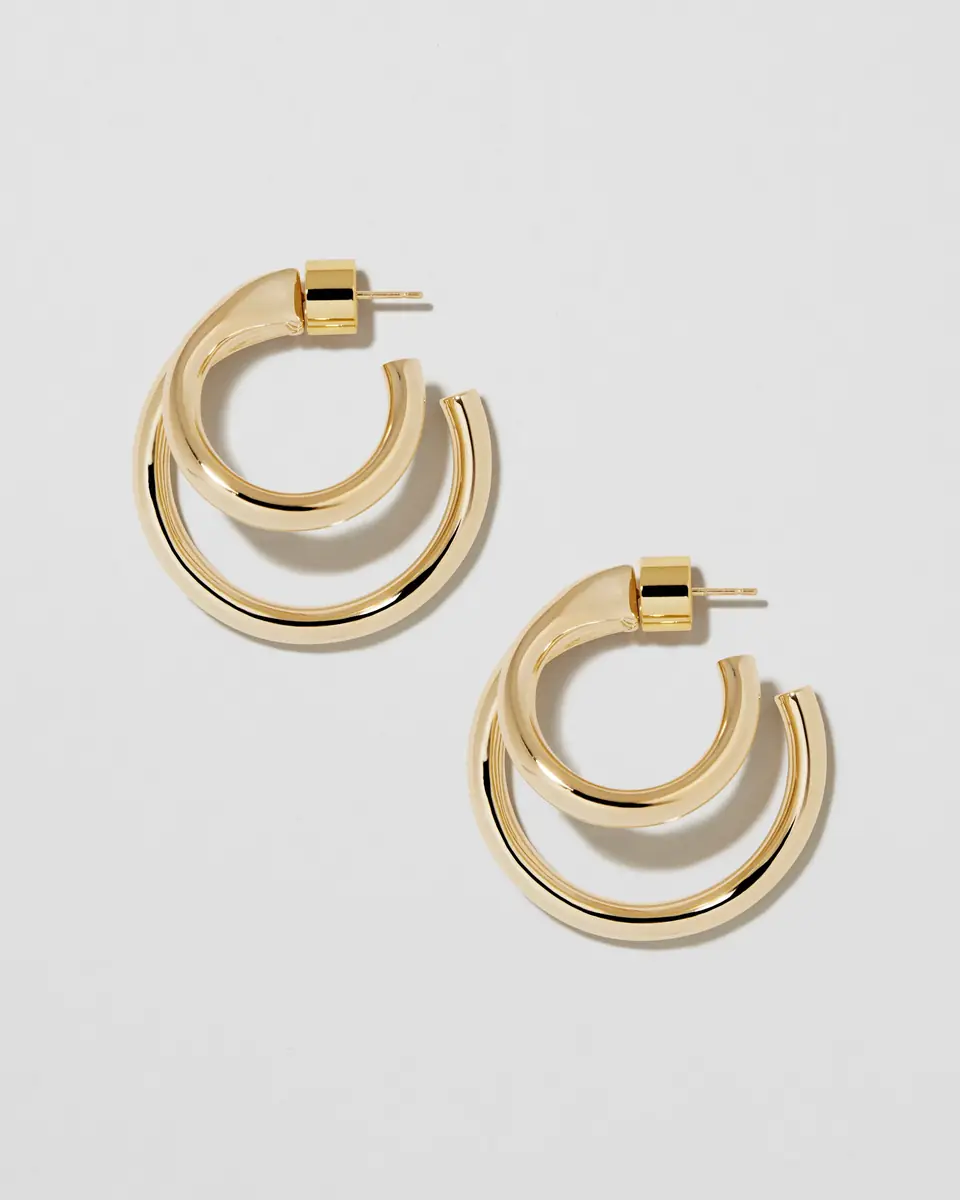 Jennifer Fisher Jennifer Fisher 1 Double Lilly Mini Hoops Yellow | Thumbnail 2 Jennifer Fisher Jennifer Fisher 1 Double Lilly Mini Hoops Yellow | Thumbnail 2
