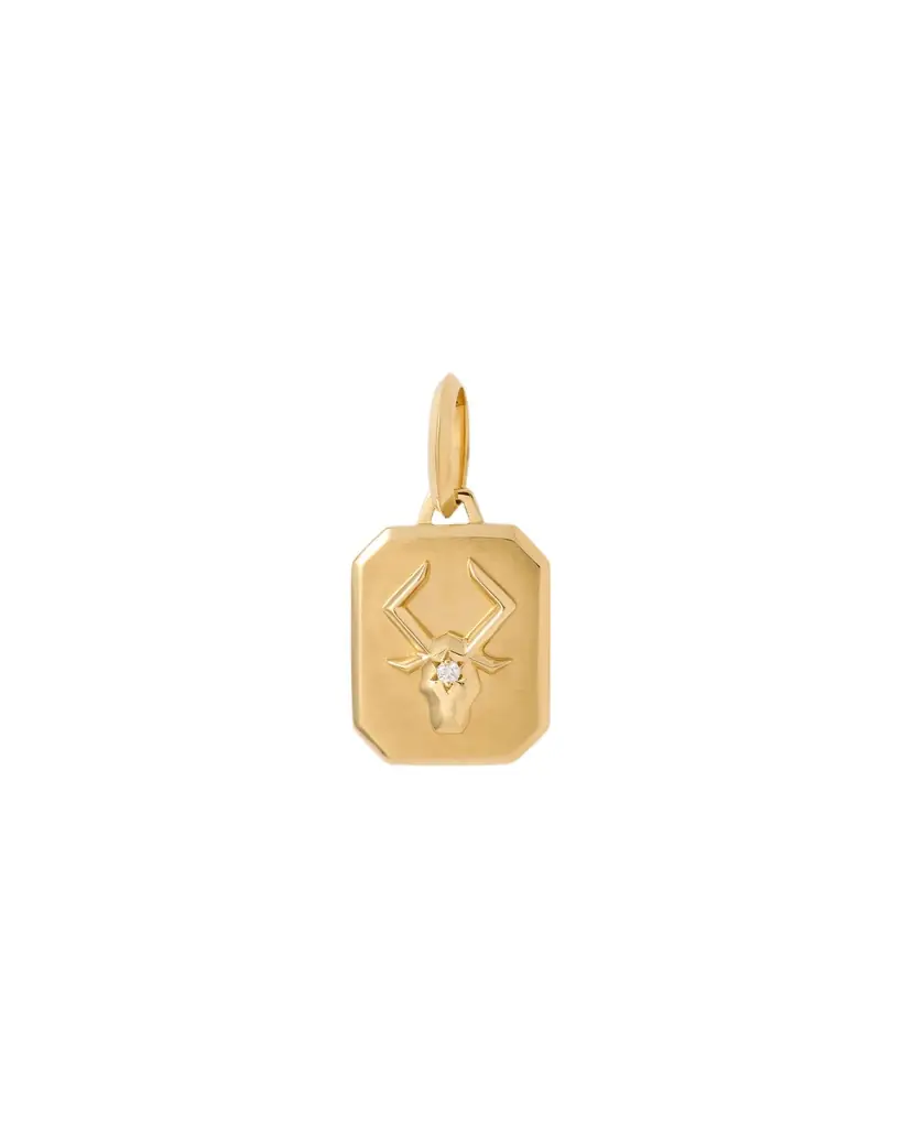 Jennifer Fisher Zodiac Charm with Diamond in 18K Yellow Gold Taurus Jennifer Fisher Zodiac Charm with Diamond in 18K Yellow Gold Taurus