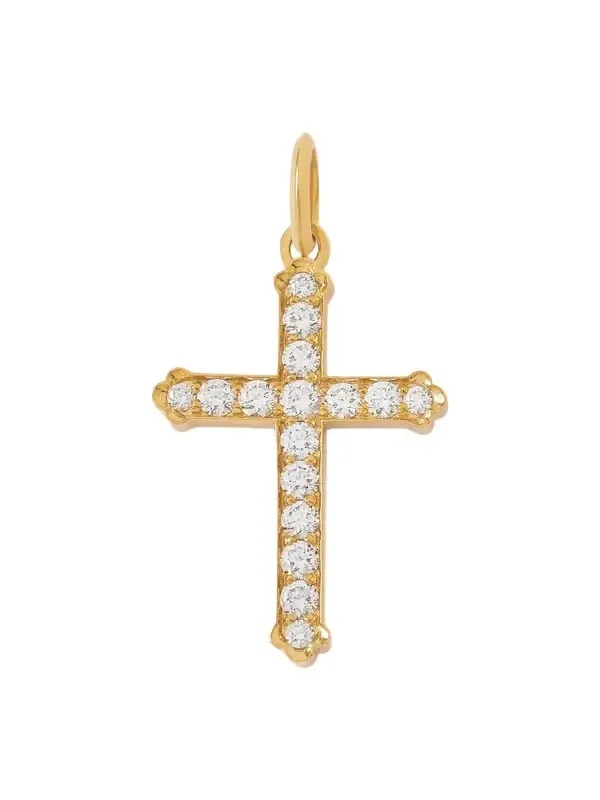 Jennifer Fisher Large Royal Cross with Pavé White Diamonds in 18K Yellow Gold 18K Yellow Gold Jennifer Fisher Large Royal Cross with Pavé White Diamonds in 18K Yellow Gold 18K Yellow Gold
