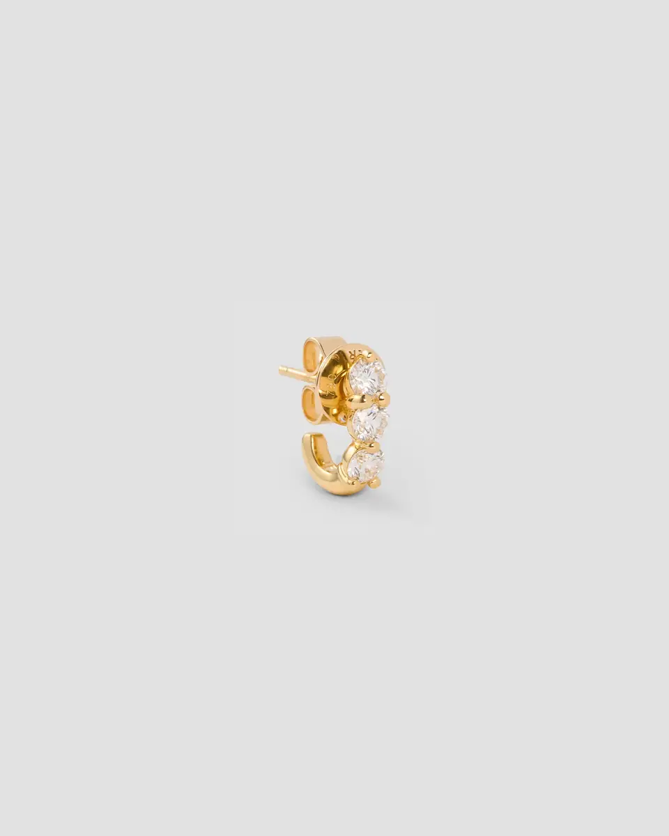 Jennifer Fisher Jennifer Fisher Floating Three Diamond Huggies 18K Yellow | Thumbnail 2 Jennifer Fisher Jennifer Fisher Floating Three Diamond Huggies 18K Yellow | Thumbnail 2