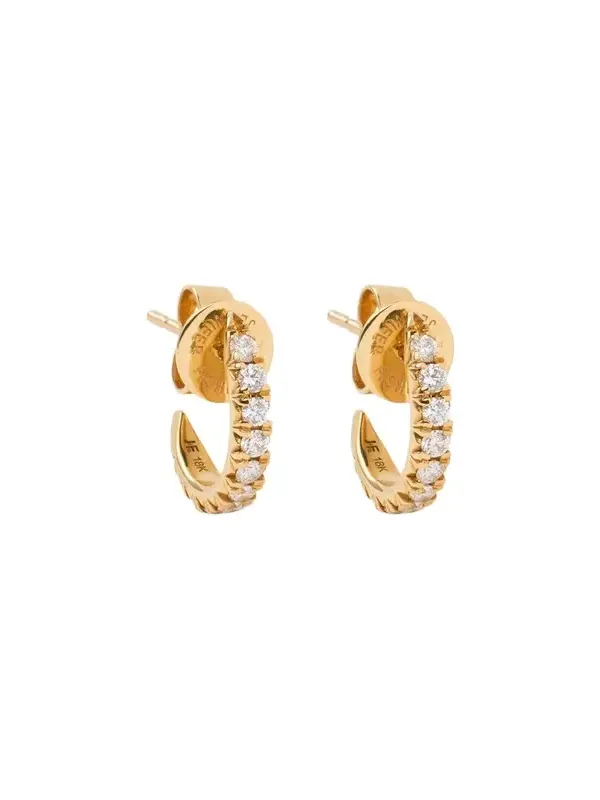Jennifer Fisher Pavé Diamond Pin Huggie in 18K Yellow Gold