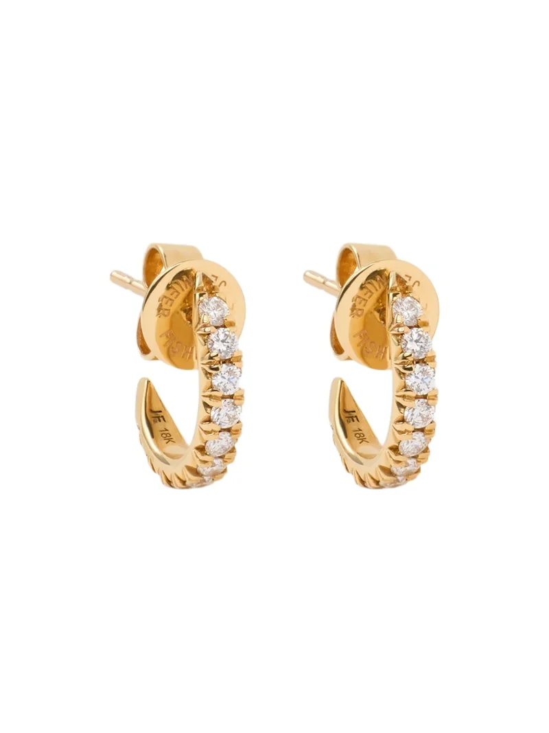 Pavé Diamond Pin Huggie in 18K Yellow Gold Pavé Diamond Pin Huggie in 18K Yellow Gold