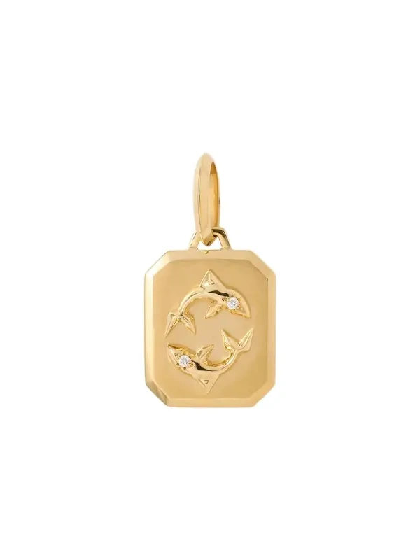 Jennifer Fisher Zodiac Charm with Diamond in 18K Yellow Gold Pisces
