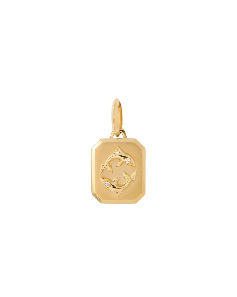 Jennifer Fisher Jennifer Fisher Zodiac Charm with Diamond in 18K Yellow Gold Pisces