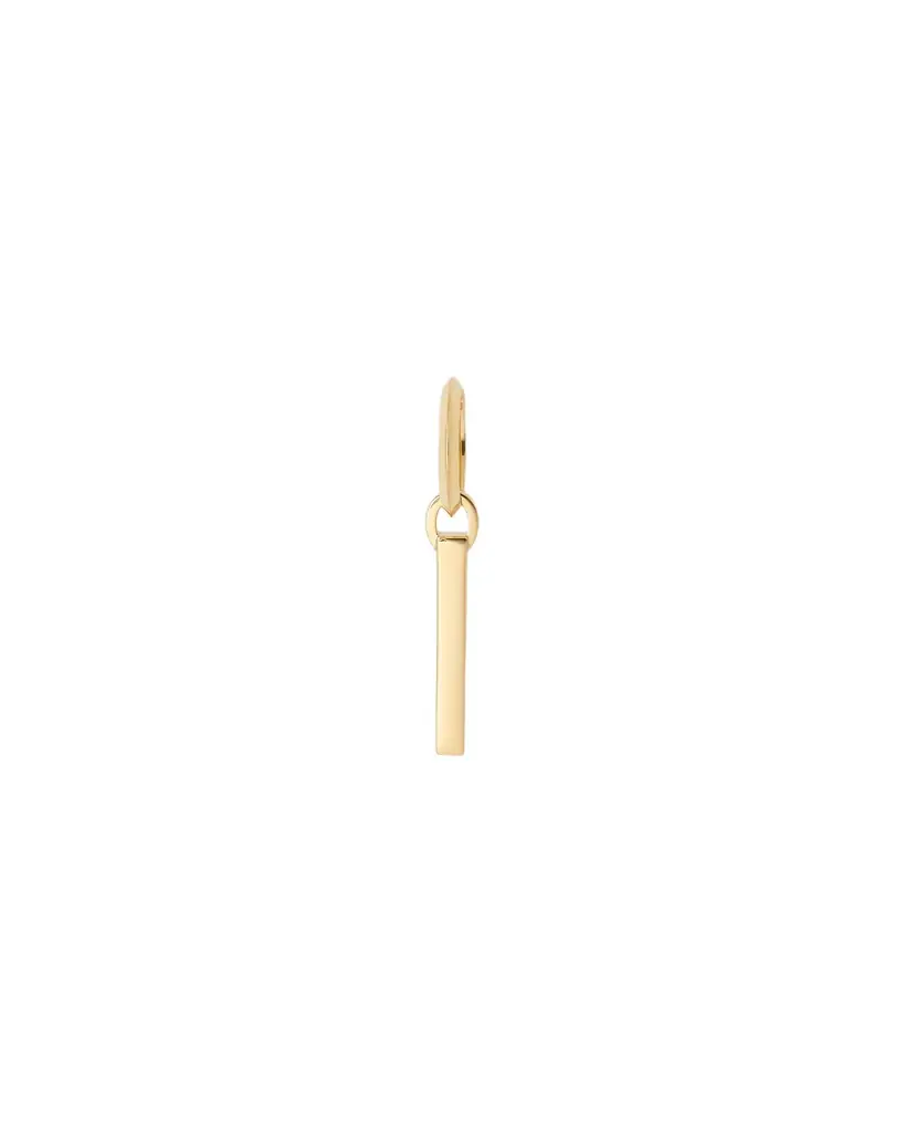 Jennifer Fisher Minimal Block Letter Charm in 14K Yellow Gold I Jennifer Fisher Minimal Block Letter Charm in 14K Yellow Gold I