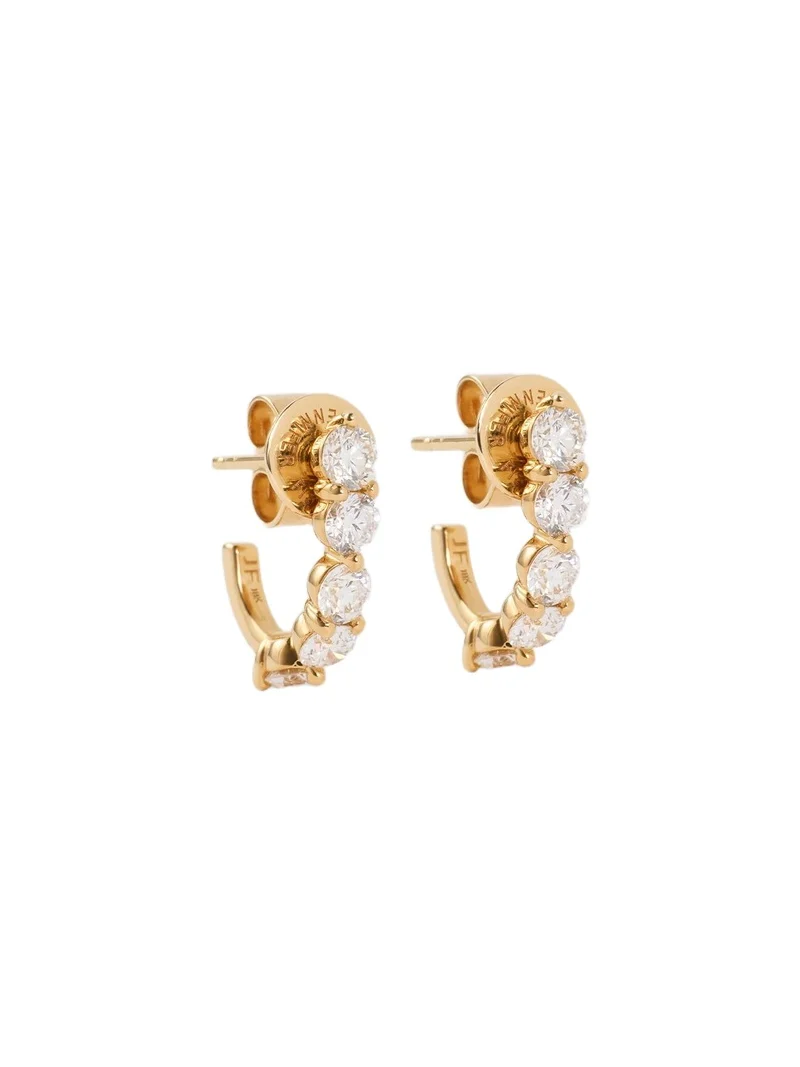 Floating Five Diamond Huggie 18K Yellow Gold Floating Five Diamond Huggie 18K Yellow Gold