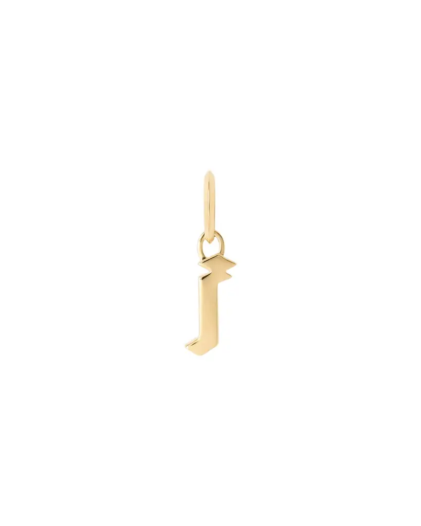 Jennifer Fisher Lower Case Gothic Letter Charm in 14K Yellow Gold I Jennifer Fisher Lower Case Gothic Letter Charm in 14K Yellow Gold I