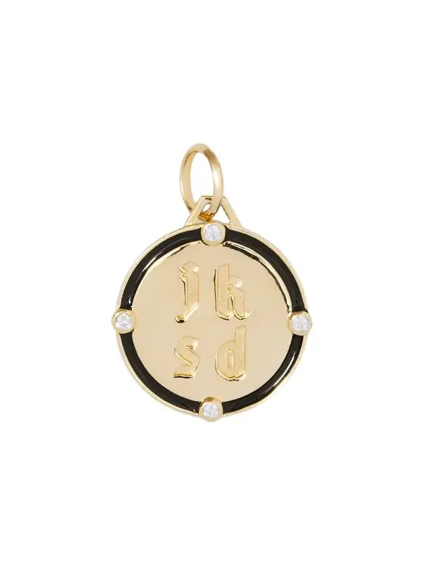 Jennifer Fisher Personalized Circle Charm Homecoming Edition in 18K Yellow Gold
