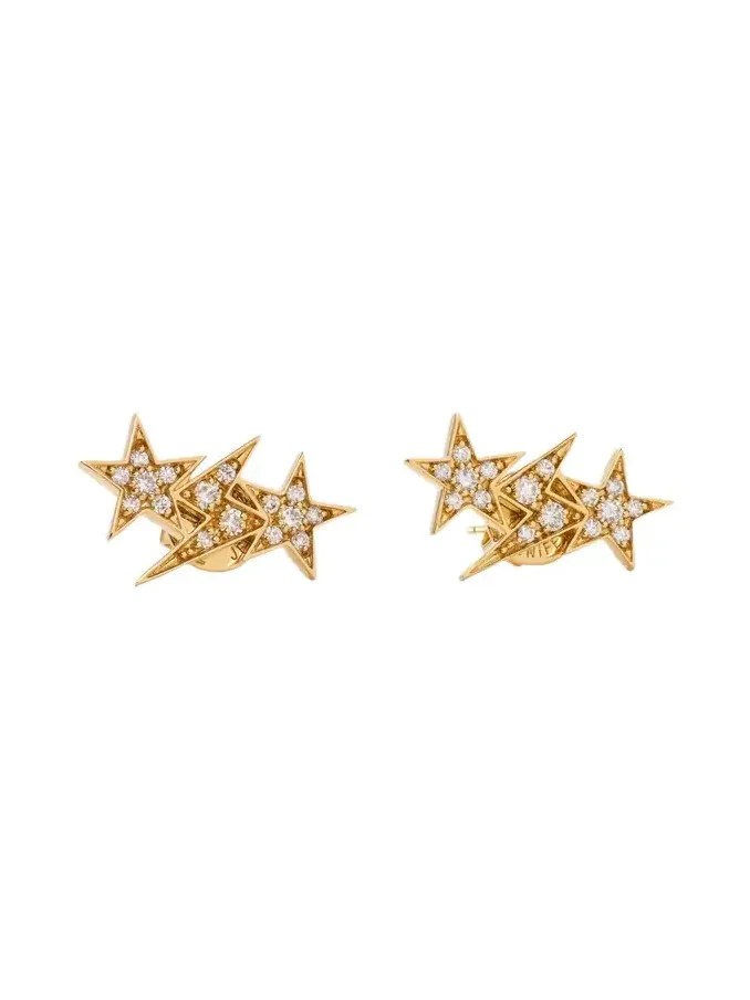 Jennifer Fisher Star and Bolt Trio Pavé Diamond Earring in 18K Yellow Gold 18K Yellow Gold Jennifer Fisher Star and Bolt Trio Pavé Diamond Earring in 18K Yellow Gold 18K Yellow Gold