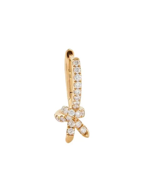Jennifer Fisher Knot Huggie with Pavé White Diamonds Left Ear / 18K Yellow Gold