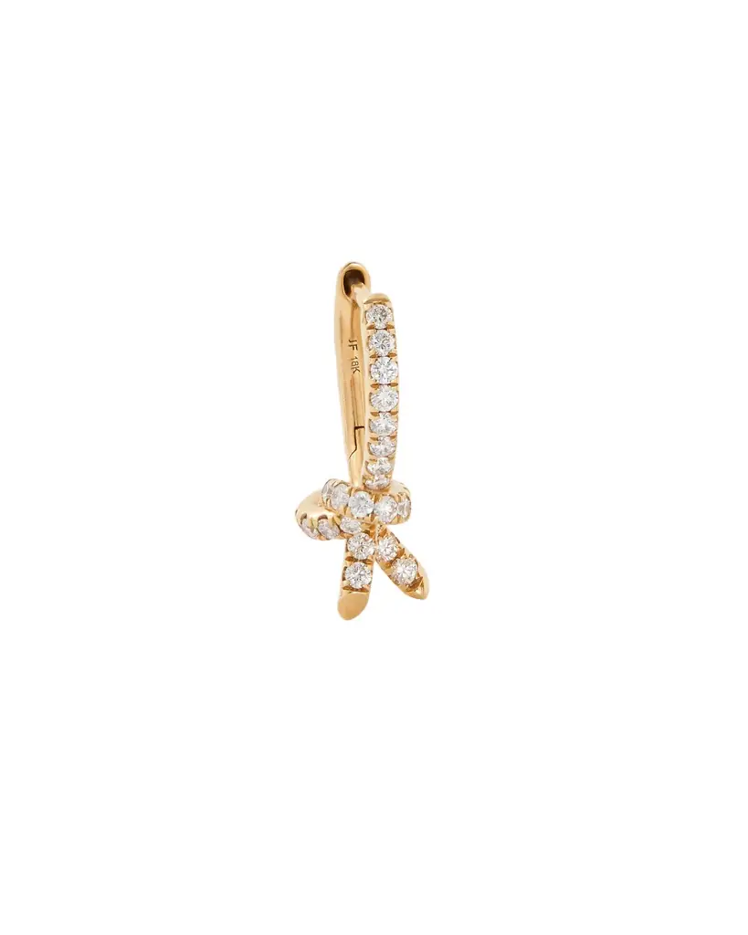Jennifer Fisher Knot Huggie with Pavé White Diamonds Left Ear / 18K Yellow Jennifer Fisher Knot Huggie with Pavé White Diamonds Left Ear / 18K Yellow