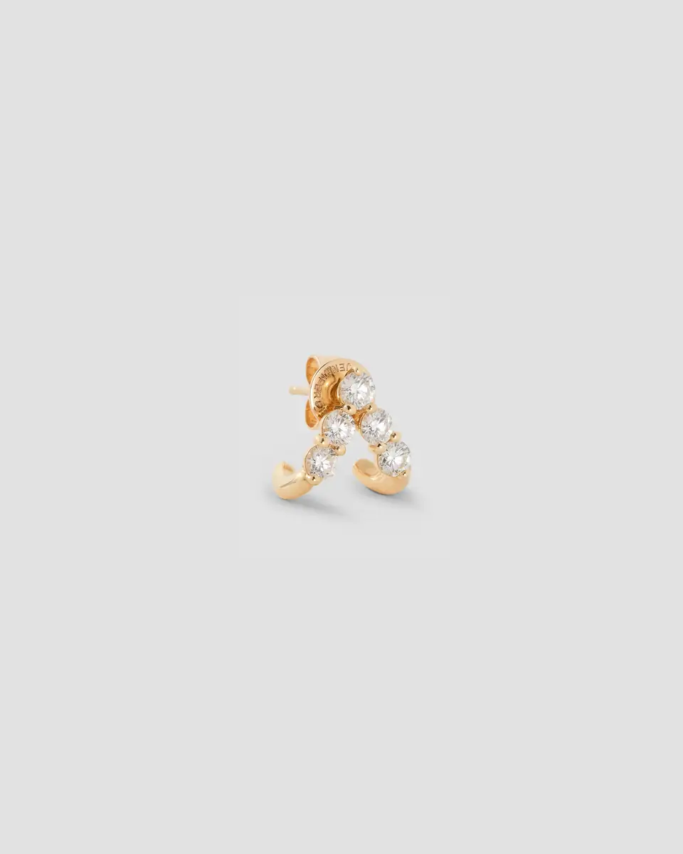 Jennifer Fisher Floating Five Diamond Double Huggies in 18K Yellow Gold | Thumbnail 2 Jennifer Fisher Floating Five Diamond Double Huggies in 18K Yellow Gold | Thumbnail 2