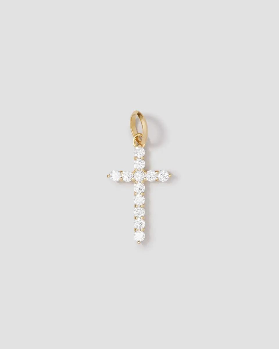 Jennifer Fisher Jennifer Fisher Medium Floating Diamond Cross 18K White Gold | Thumbnail 2 Jennifer Fisher Jennifer Fisher Medium Floating Diamond Cross 18K White Gold | Thumbnail 2