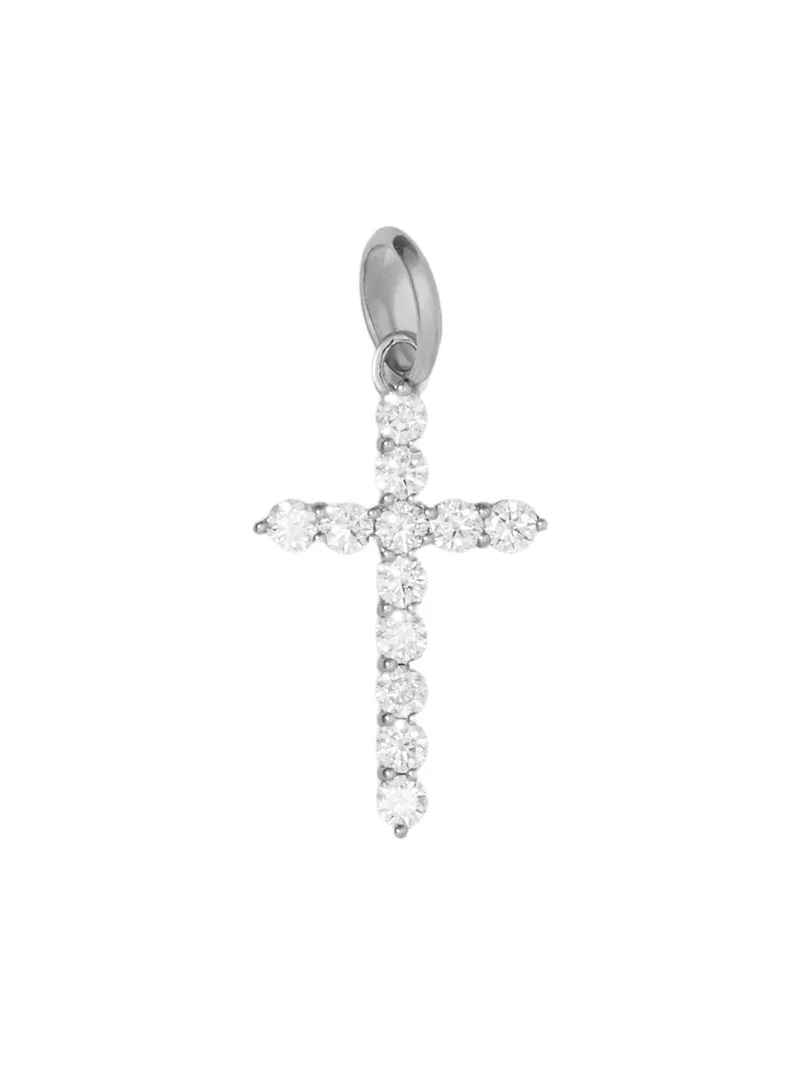 Jennifer Fisher Medium Floating Diamond Cross 18K White Gold