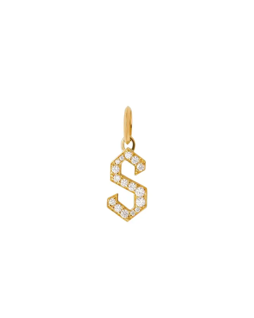 Jennifer Fisher Jennifer Fisher Capital Gothic Letter Charm with Pavé White Diamonds
