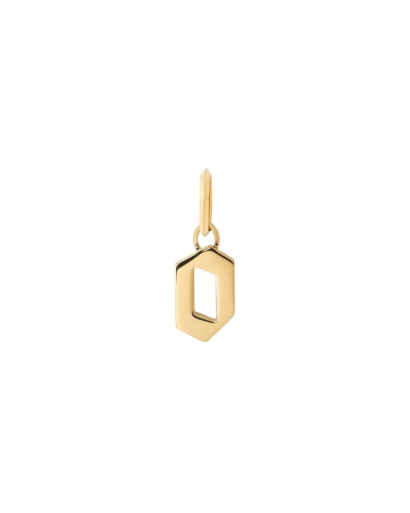 Jennifer Fisher Lower Case Gothic Letter Charm in 14K Yellow Gold O Jennifer Fisher Lower Case Gothic Letter Charm in 14K Yellow Gold O