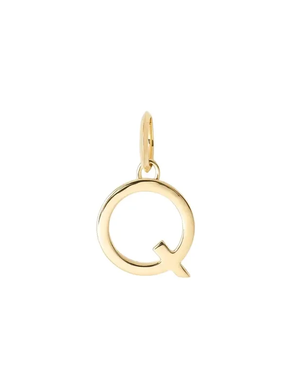 Jennifer Fisher Minimal Block Letter Charm in 14K Yellow Gold Q Jennifer Fisher Minimal Block Letter Charm in 14K Yellow Gold Q