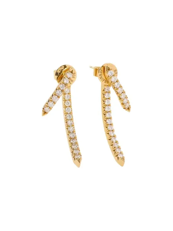 Jennifer Fisher Pavé Diamond Tusk Earring in 18K Yellow Gold Jennifer Fisher Pavé Diamond Tusk Earring in 18K Yellow Gold