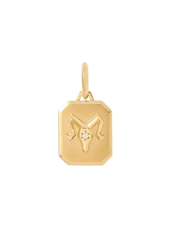 Jennifer Fisher Zodiac Charm with Diamond in 18K Yellow Gold Aries