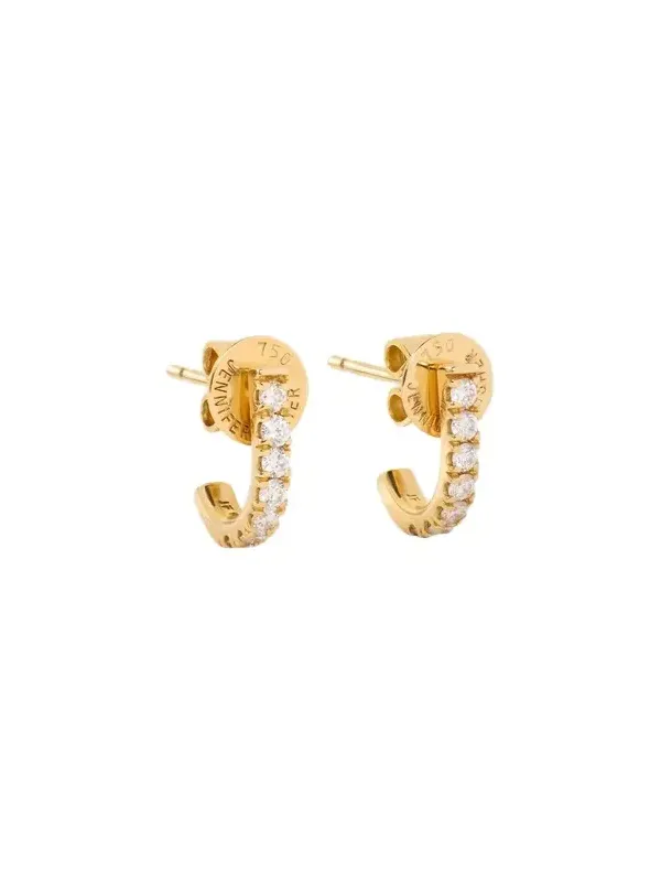 Jennifer Fisher Micro Pavé Diamond Level Huggie in 18K Yellow Gold Jennifer Fisher Micro Pavé Diamond Level Huggie in 18K Yellow Gold