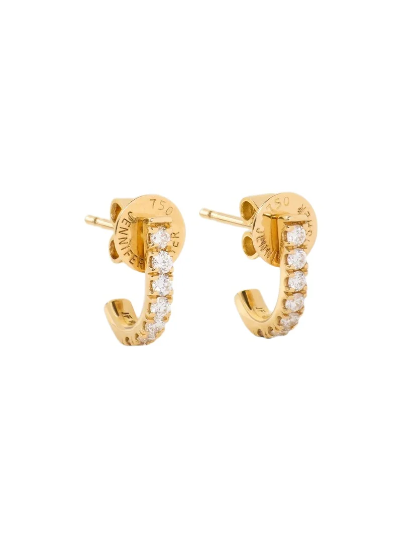 Micro Pavé Diamond Level Huggie in 18K Yellow Gold Micro Pavé Diamond Level Huggie in 18K Yellow Gold