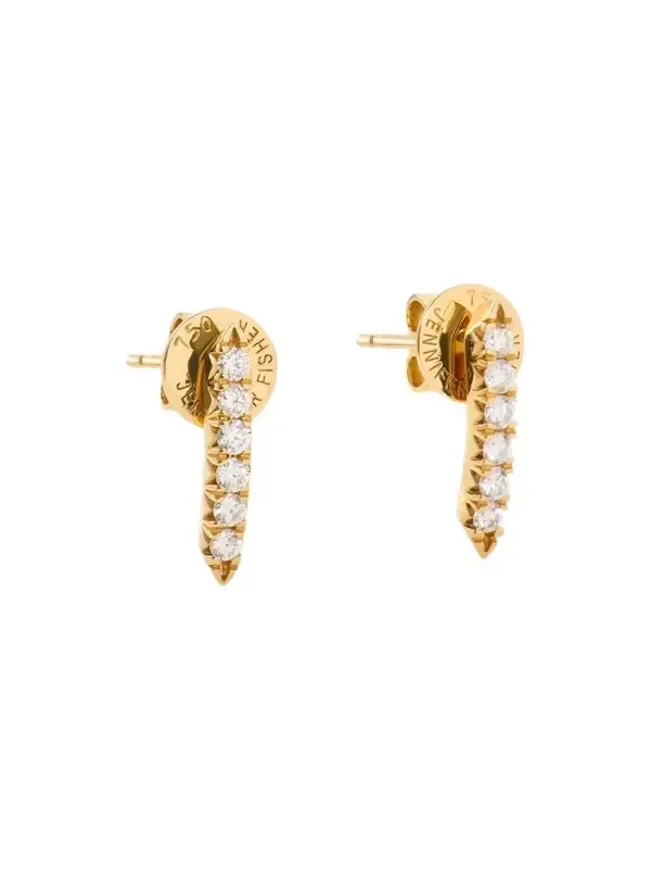 Jennifer Fisher Essential Pin Earring With Pavé White Diamonds in 18K Gold