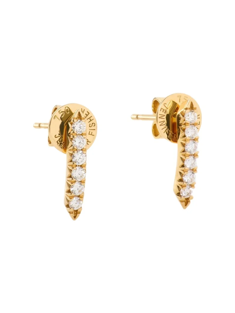 Essential Pin Earring With Pavé White Diamonds in 18K Gold Essential Pin Earring With Pavé White Diamonds in 18K Gold
