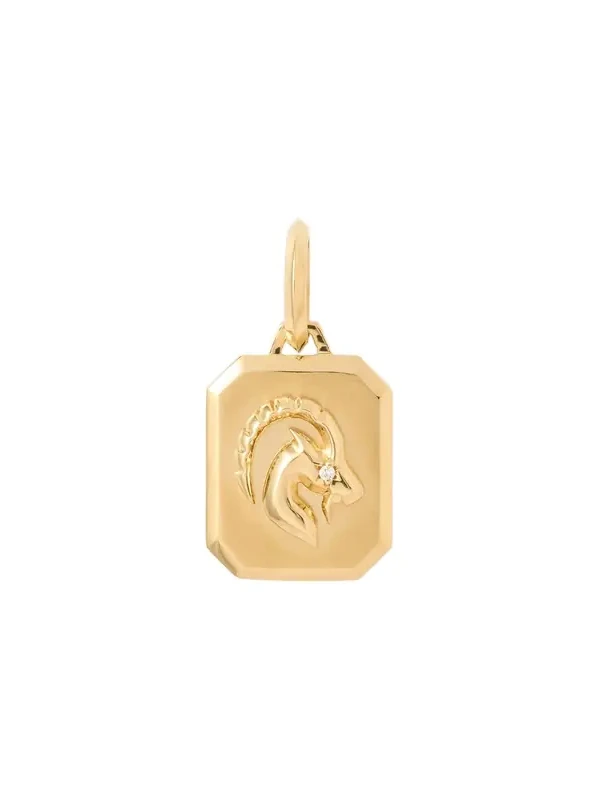 Jennifer Fisher Zodiac Charm with Diamond in 18K Yellow Gold Capricorn