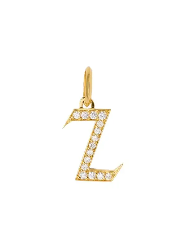 Jennifer Fisher Capital Gothic Letter Charm with Pavé White Diamonds Z / 18K Yellow Gold Jennifer Fisher Capital Gothic Letter Charm with Pavé White Diamonds Z / 18K Yellow Gold