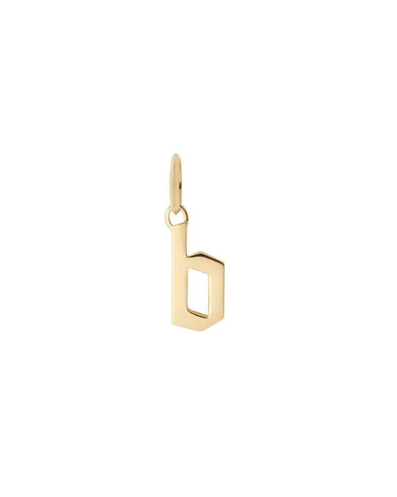 Jennifer Fisher Lower Case Gothic Letter Charm in 14K Yellow Gold B Jennifer Fisher Lower Case Gothic Letter Charm in 14K Yellow Gold B