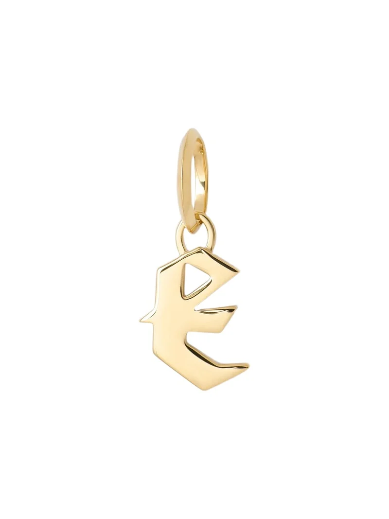 Lower Case Gothic Letter Charm in 14K Yellow Gold E Lower Case Gothic Letter Charm in 14K Yellow Gold E