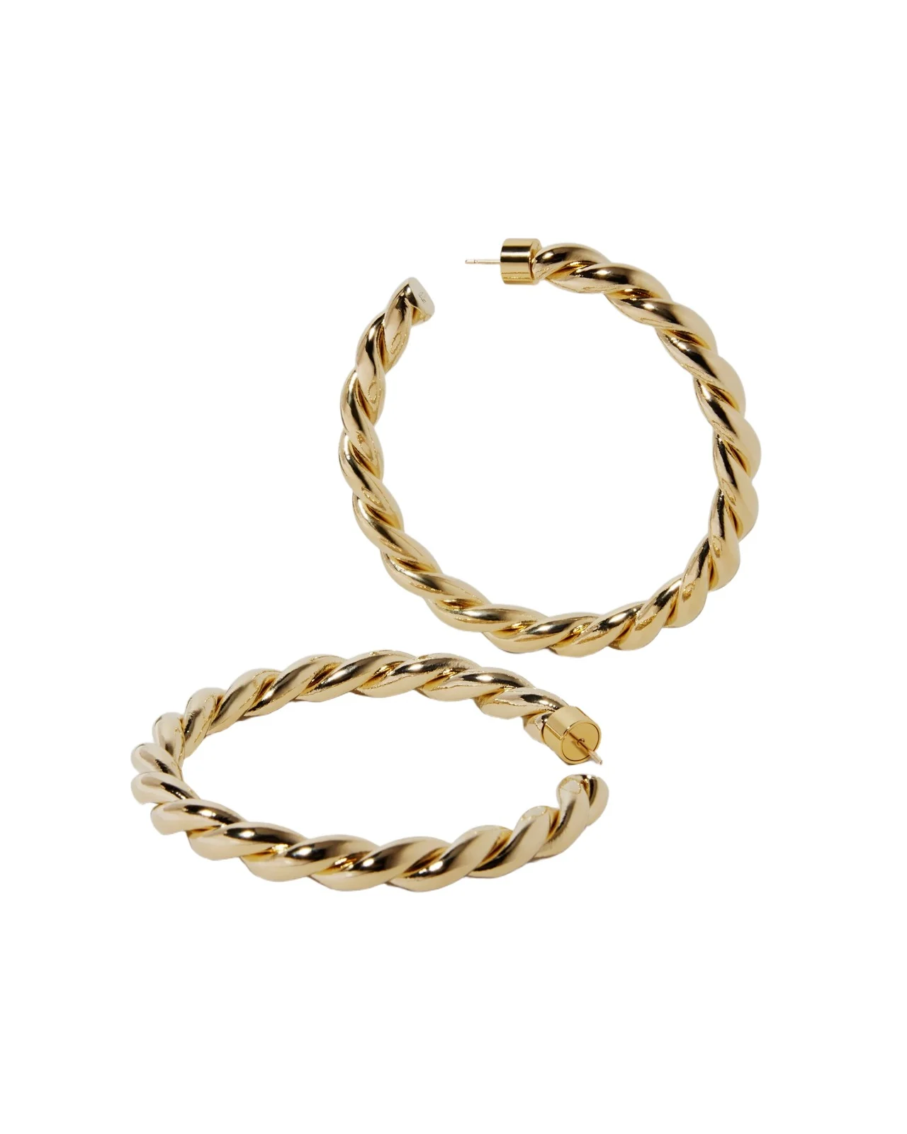 Jennifer Fisher 2 Twisted Lilly Hoops Yellow Gold Jennifer Fisher 2 Twisted Lilly Hoops Yellow Gold