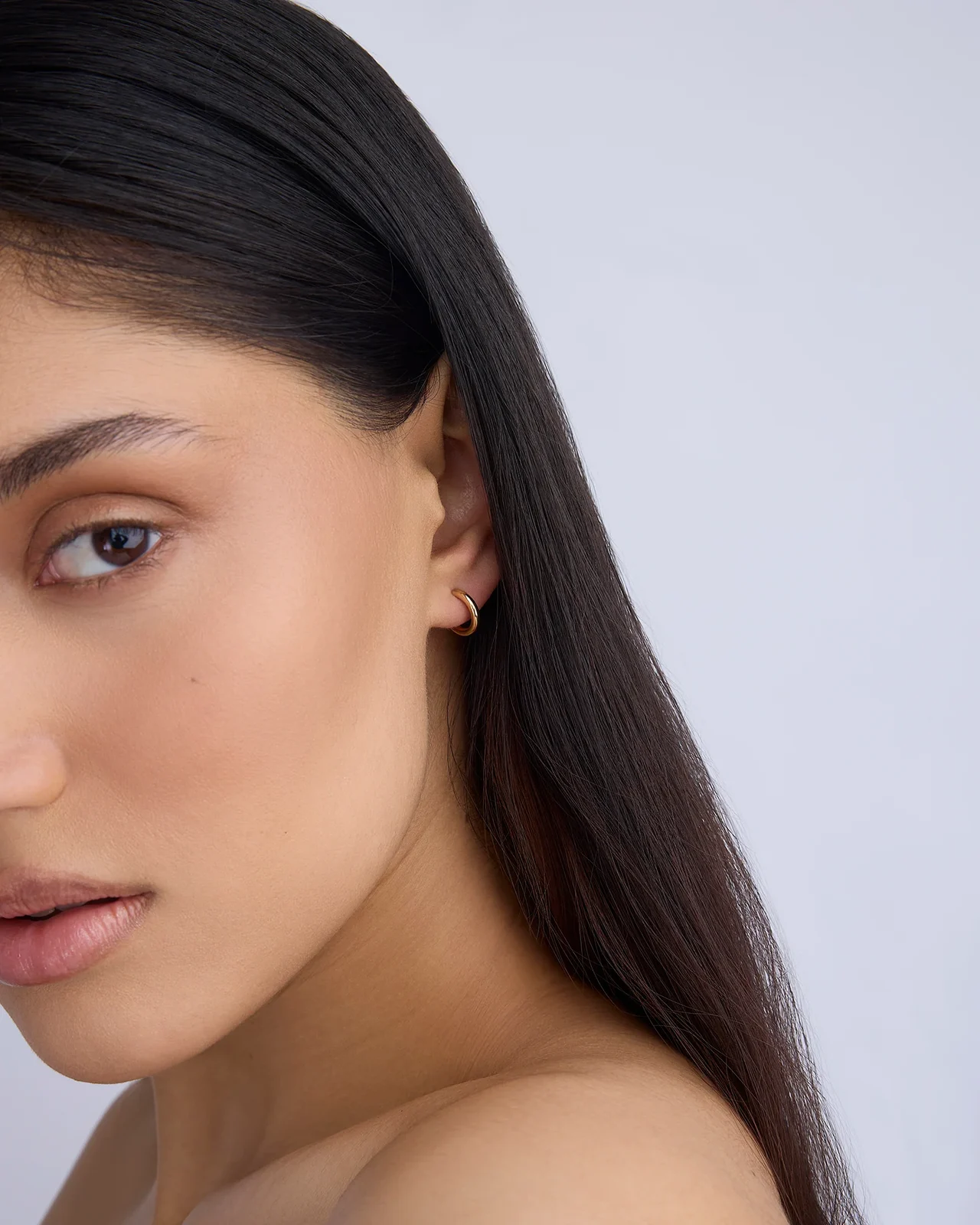 Micro Thread Huggies in 14K Yellow Gold 14K Yellow Gold Micro Thread Huggies in 14K Yellow Gold 14K Yellow Gold