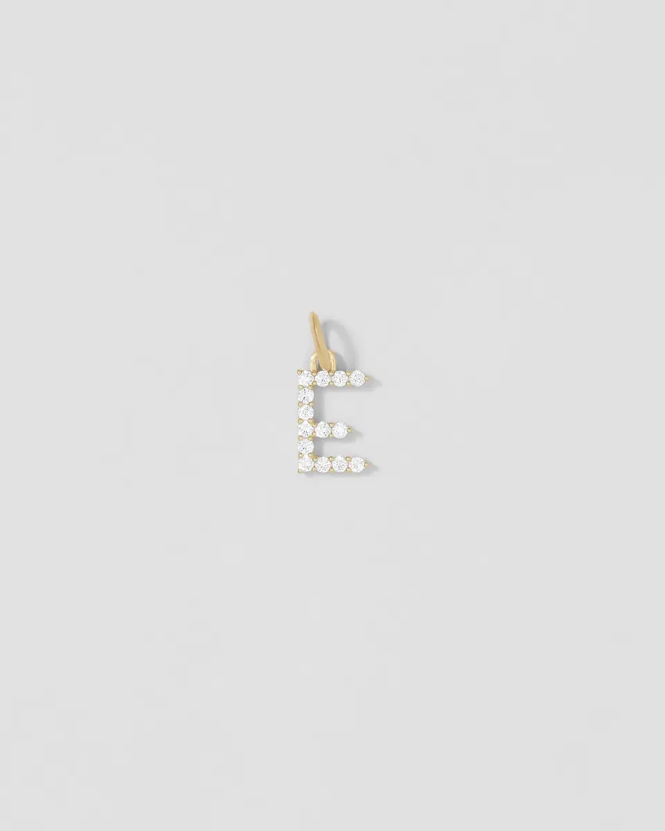 Jennifer Fisher Medium Floating Diamond Minimal Block Letter E Jennifer Fisher Medium Floating Diamond Minimal Block Letter E