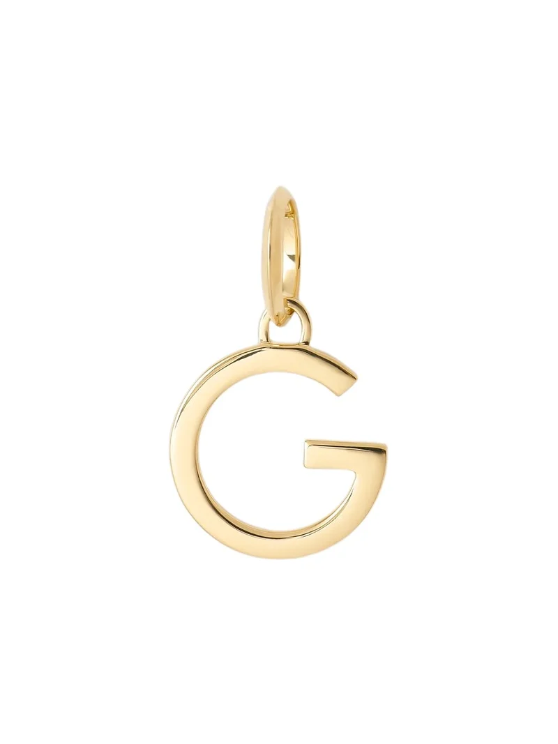 Minimal Block Letter Charm in 14K Yellow Gold G Minimal Block Letter Charm in 14K Yellow Gold G